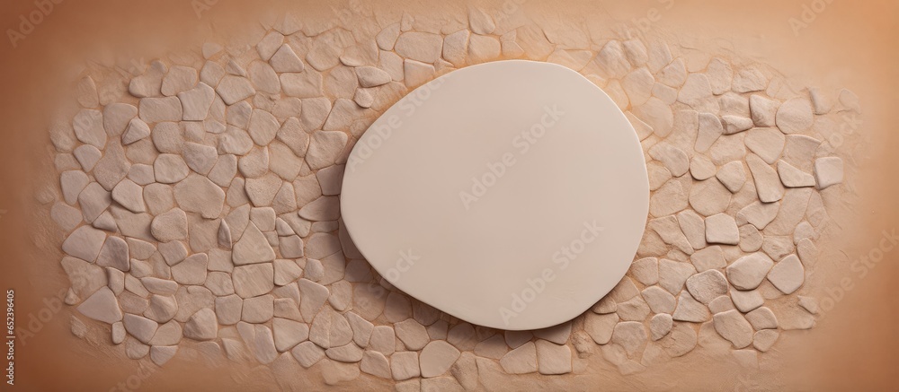 Poster fascinating sedimentary stone with rectangular particles isolated pastel background copy space