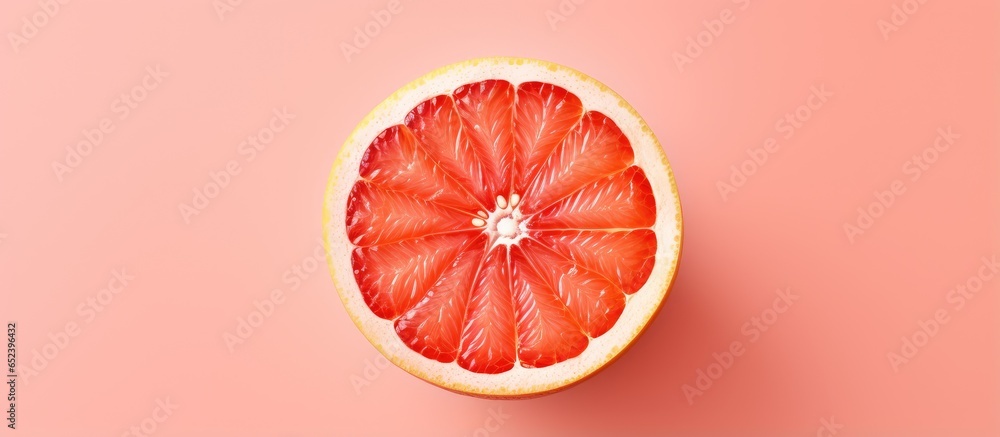 Fototapete grapefruit on a isolated pastel background copy space with clipping path