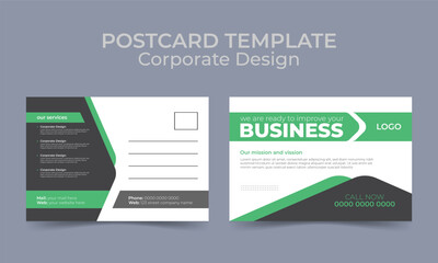 post card design template, clean and professional design.