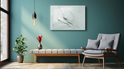 Wall mock up in Home Office  Scandinavian-Industrial  , Mockups Design 3D, HD