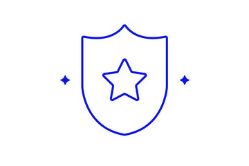 Isolated Geometric sheriff  illustration in flat style design. Vector illustration. Trend blue color.