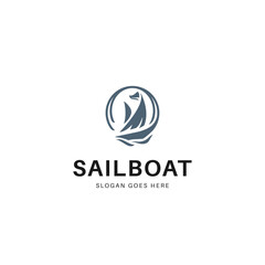 Vector sailing boat logo