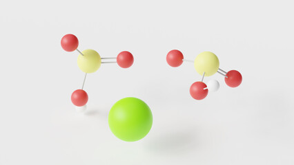 calcium bisulfite molecule 3d, molecular structure, ball and stick model, structural chemical formula e227