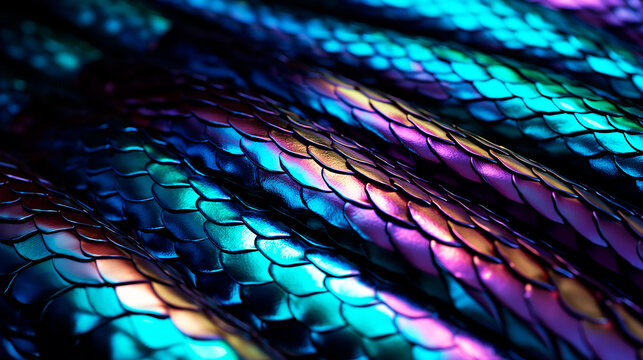  snake skin with rainbow, neon, holographic and iridescent colors