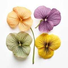 Pansy leaves trio with distinct textures on display