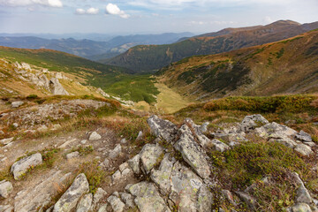 sharp rocks of Shpytsi Mountain in Chornohora mountain range