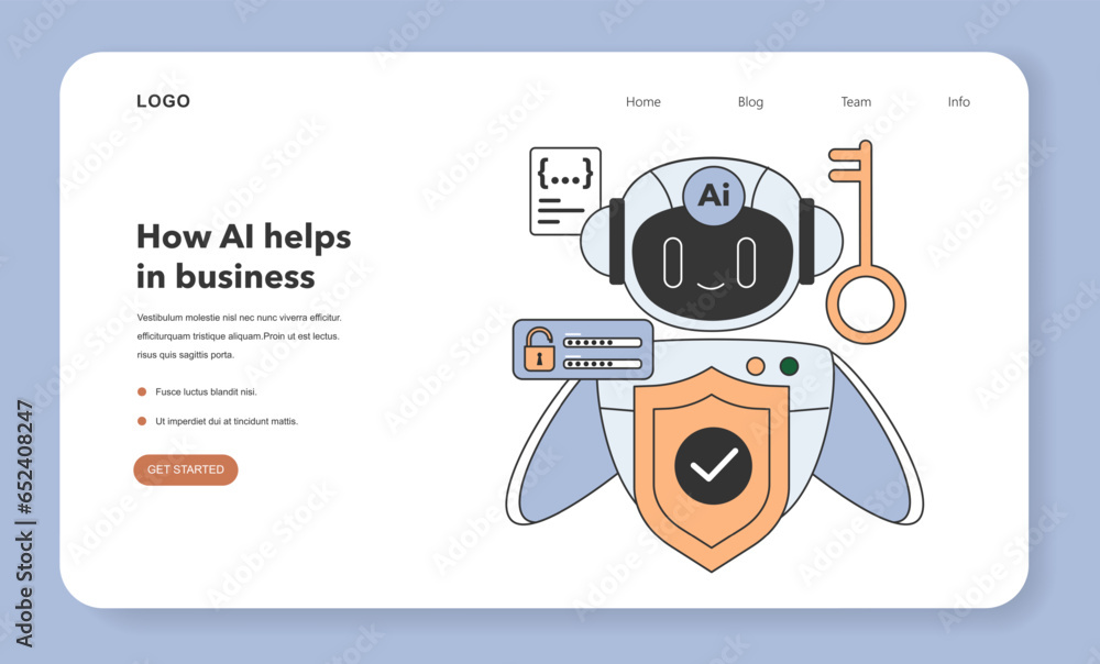 Poster access control system based on artificial intelligence web banner or landing