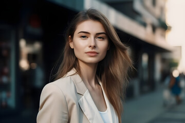 Obraz premium portrait young woman business woman