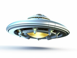 Alien spaceship isolated on pristine white