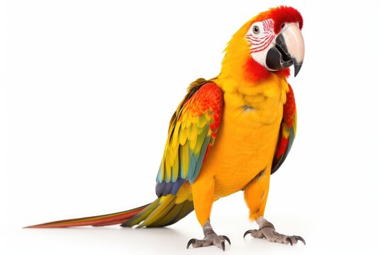 parrot bird isolated on white background in studio shoot