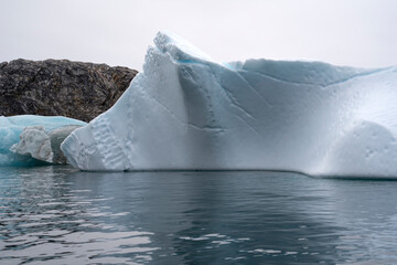 arctic icebergs on arctic ocean in Greenland