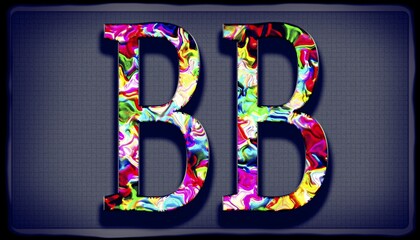 Double letter signature BB in an unique design named Painter rough - obrazy, fototapety, plakaty