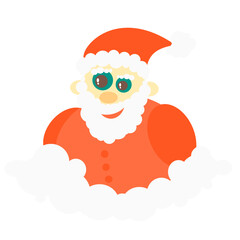 Old bearded santa claus in a red suit
