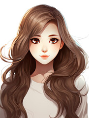 Obraz premium Cartoon beautiful woman with long golden hair