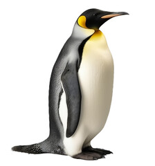 Fototapeta premium Emperor Penguin bird isolated on transparent background. Concept of wildlife.