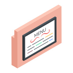 Food Serving and Restaurant Accessories Isometric Icons

