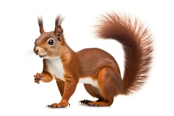 a squirrel isolated on white background in studio shoot
