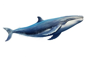 whale fish isolated on white background in studio shoot - obrazy, fototapety, plakaty