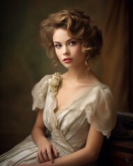 Soft portrait captures charm of English lady in vintage gown