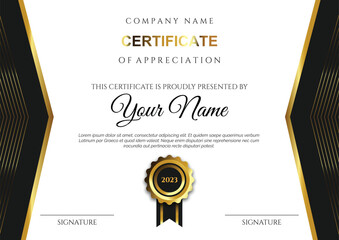 vector gradient golden luxury certificate center your name