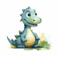 Fototapeta premium dragon cartoon drawing on white background.