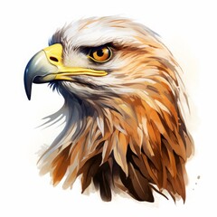 Fototapeta premium hawk cartoon drawing on white background.