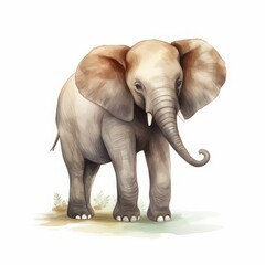 Obraz premium elephant cartoon drawing on white background.