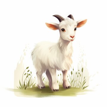 goat color cartoon drawing on white background.
