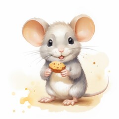 mouse cartoon drawing on white background.