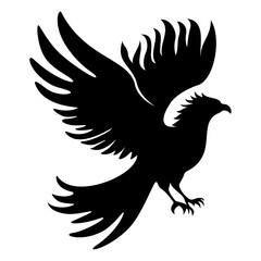 phoenix logo, phoenix bird design template, silhouette  