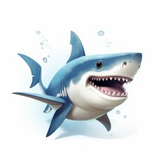 shark drawing on white background.