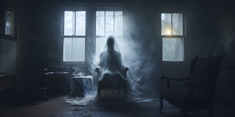 ghost in spooky house