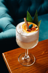 heady cocktail with alcohol and juice beautiful decor for advertising
