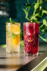 heady cocktail with alcohol and juice beautiful decor for advertising