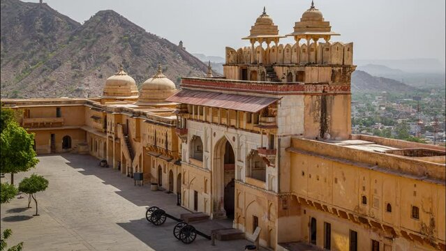 Beautiful Amber Fort near Jaipur city in India.
