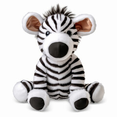 Toy zebra on white background
