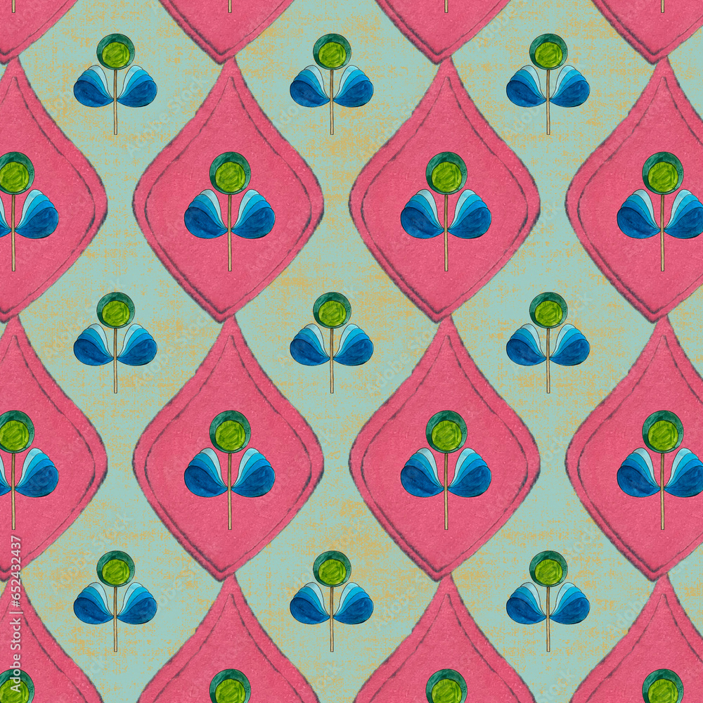 Poster seamless repeat pattern print background