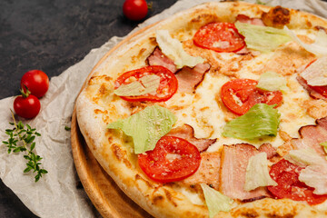 craft pizza in a wood-fired oven