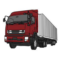 logistic trailer truck illustration