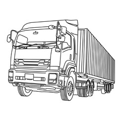 logistic trailer truck illustration 

