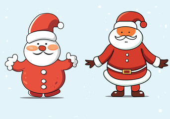 Set of Santa Claus illustrations for greeting cards, sticker , banner, and graphics elements