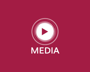 Media icon logo design, film icon logo design, media film vector logo design