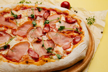 craft pizza in a wood-fired oven