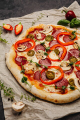 craft pizza in a wood-fired oven