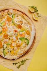 craft pizza in a wood-fired oven