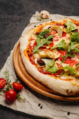 craft pizza in a wood-fired oven