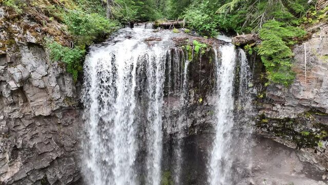 Found on the eastern slope of Mt. Hood, Oregon, the impressive Tamawanas Falls drops over 150 feet into a gorgeous forest. Not far from Portland, this is one of Oregon's most splendid waterfalls.  