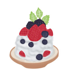 cake with berries