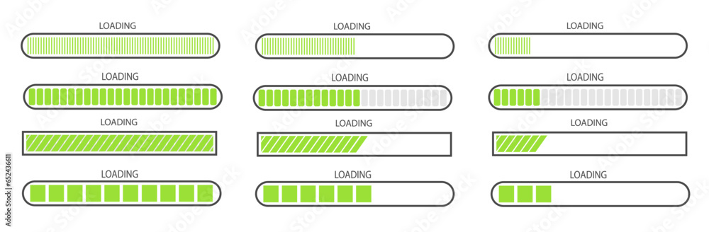 Poster a set of green download progress icons, a speed indicator showing the status of downloading a file f