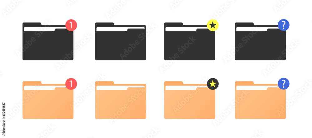 Poster set of modern folders icons for ui ux